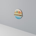 COLORFUL OASIS Prateleira Oval Decorativa em Efeito Carvalho