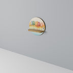 COLORFUL OASIS Prateleira Redonda Decorativa em Efeito Carvalho