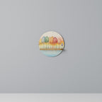 COLORFUL OASIS Prateleira Redonda Decorativa em Efeito Carvalho