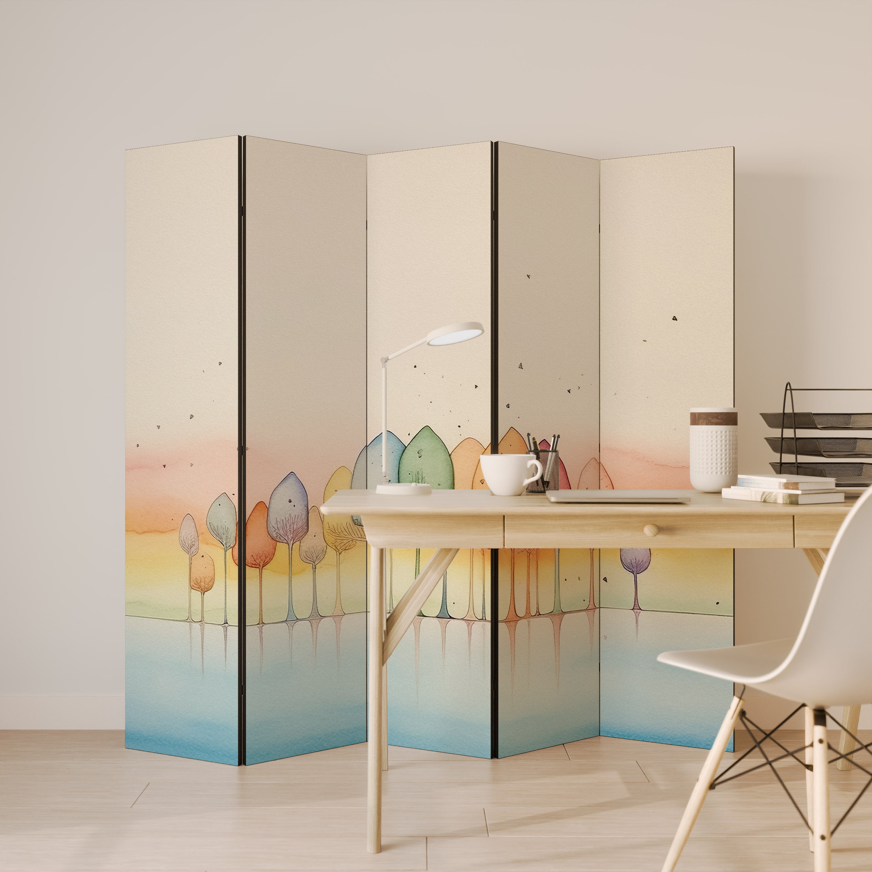 COLORFUL OASIS 5-Panel Room Divider