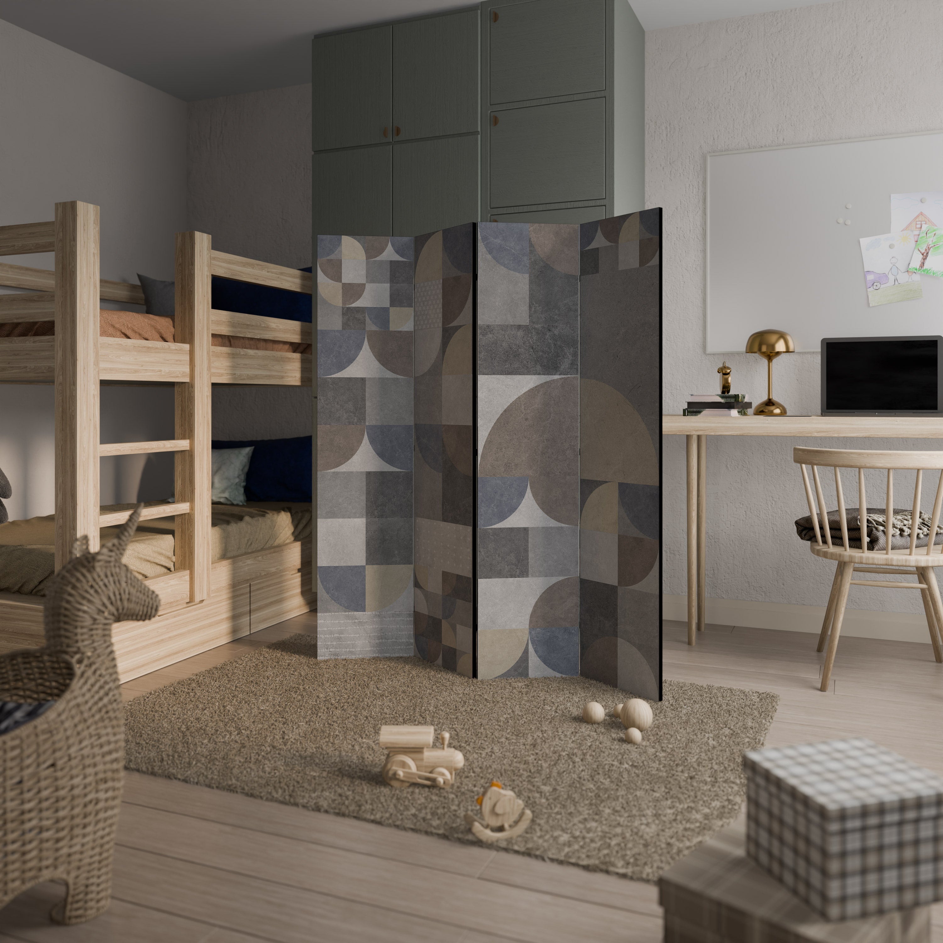 A PIECE OF SHAPE Biombo Decorativo de 4 Painéis