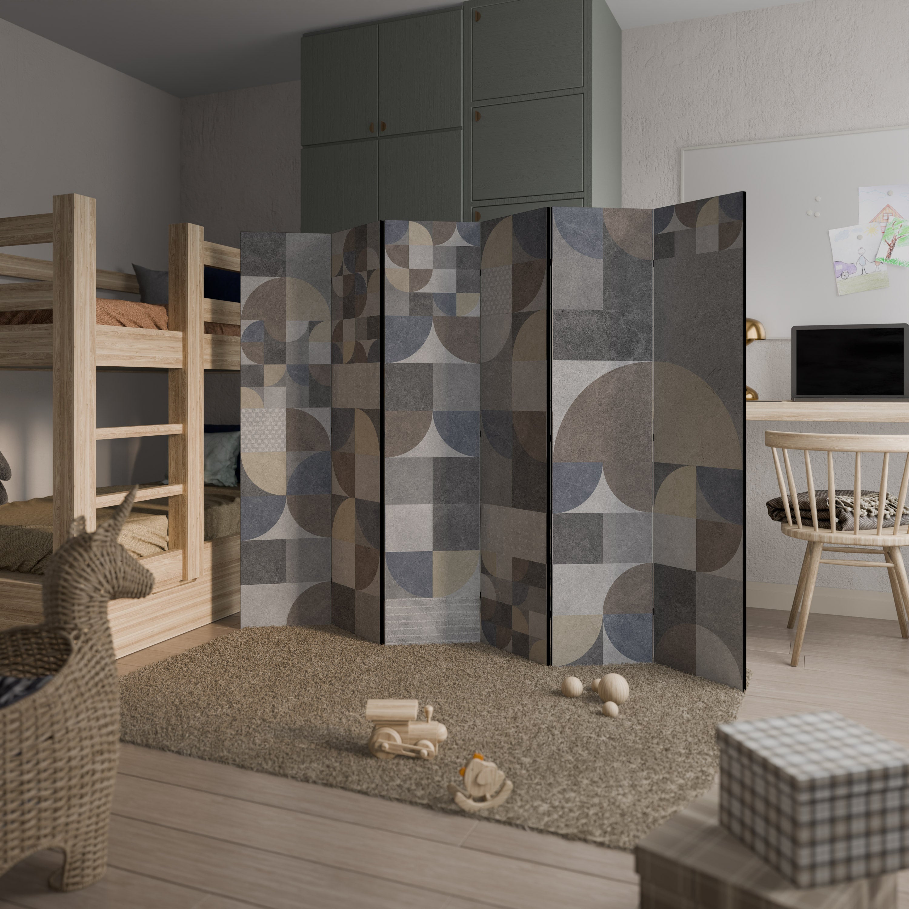 A PIECE OF SHAPE Biombo de 6 Painéis