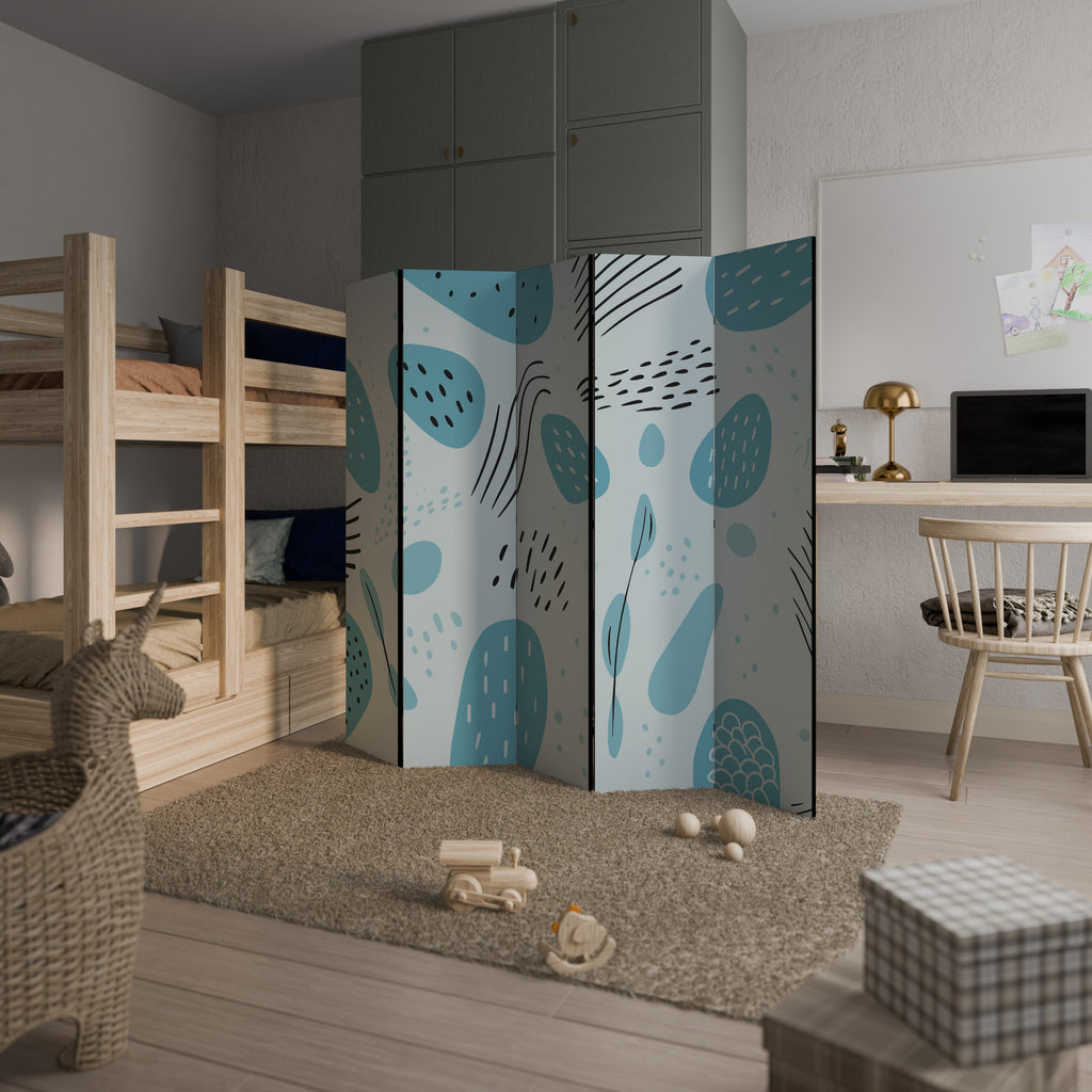 GREENISH FRENZY Biombo Decorativo de 5 Painéis