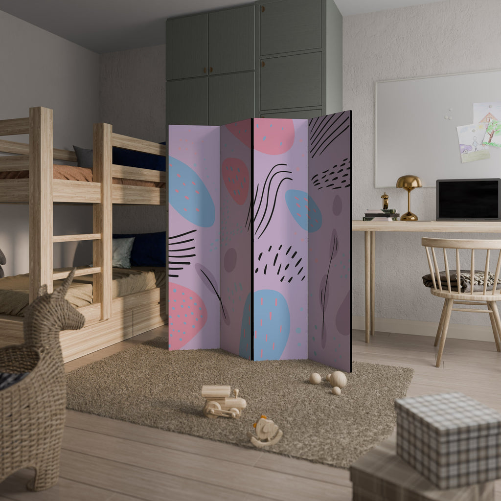 PINKY FRENZY Decorative 4-Panel Room Divider