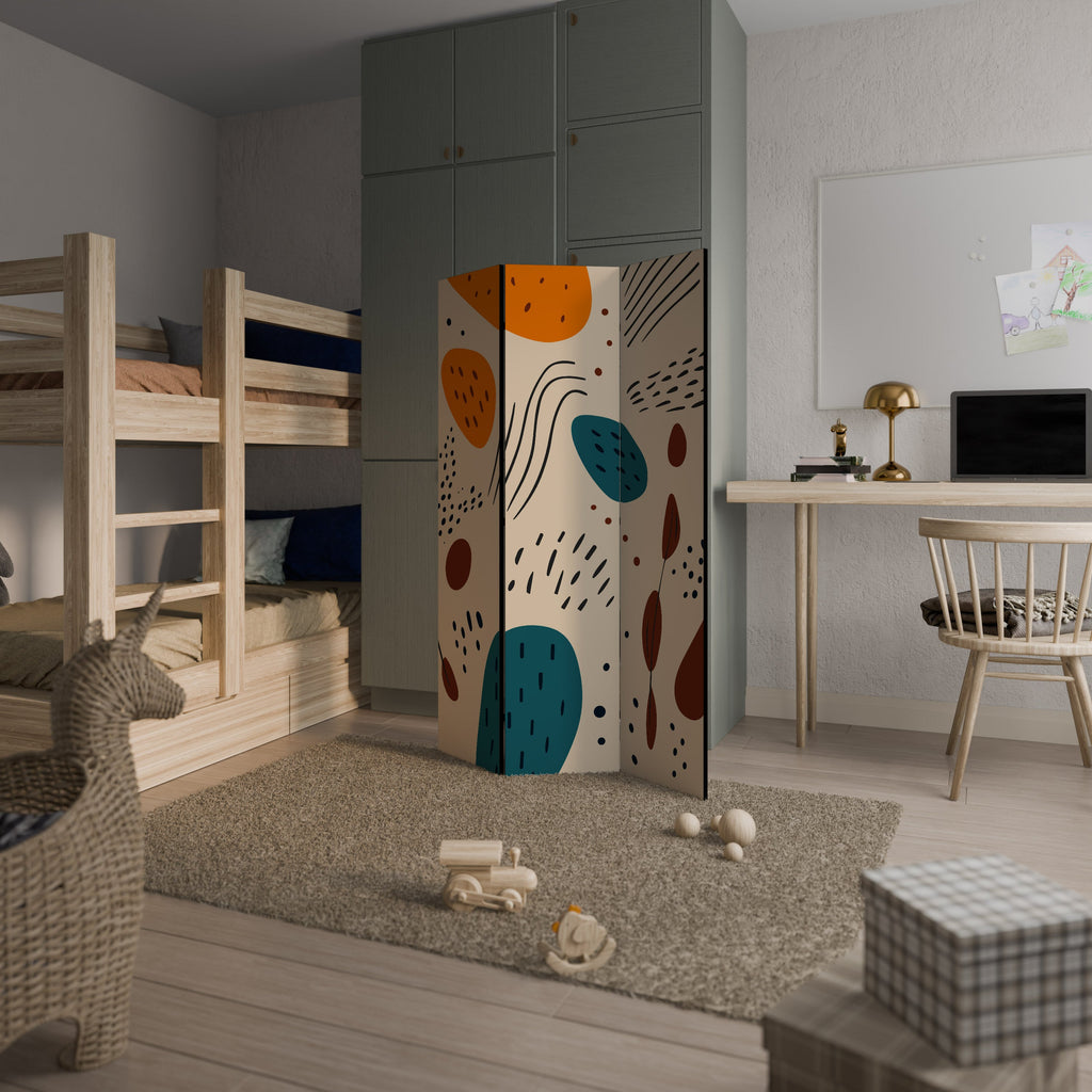 VIBRANT FRENZY Decorative 3-Panel Room Divider