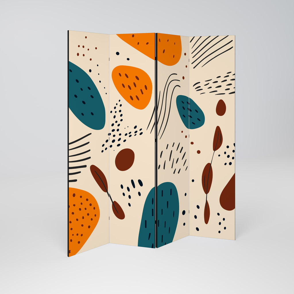VIBRANT FRENZY 4-Panel Room Divider