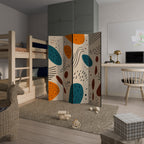 VIBRANT FRENZY Decorative 4-Panel Room Divider