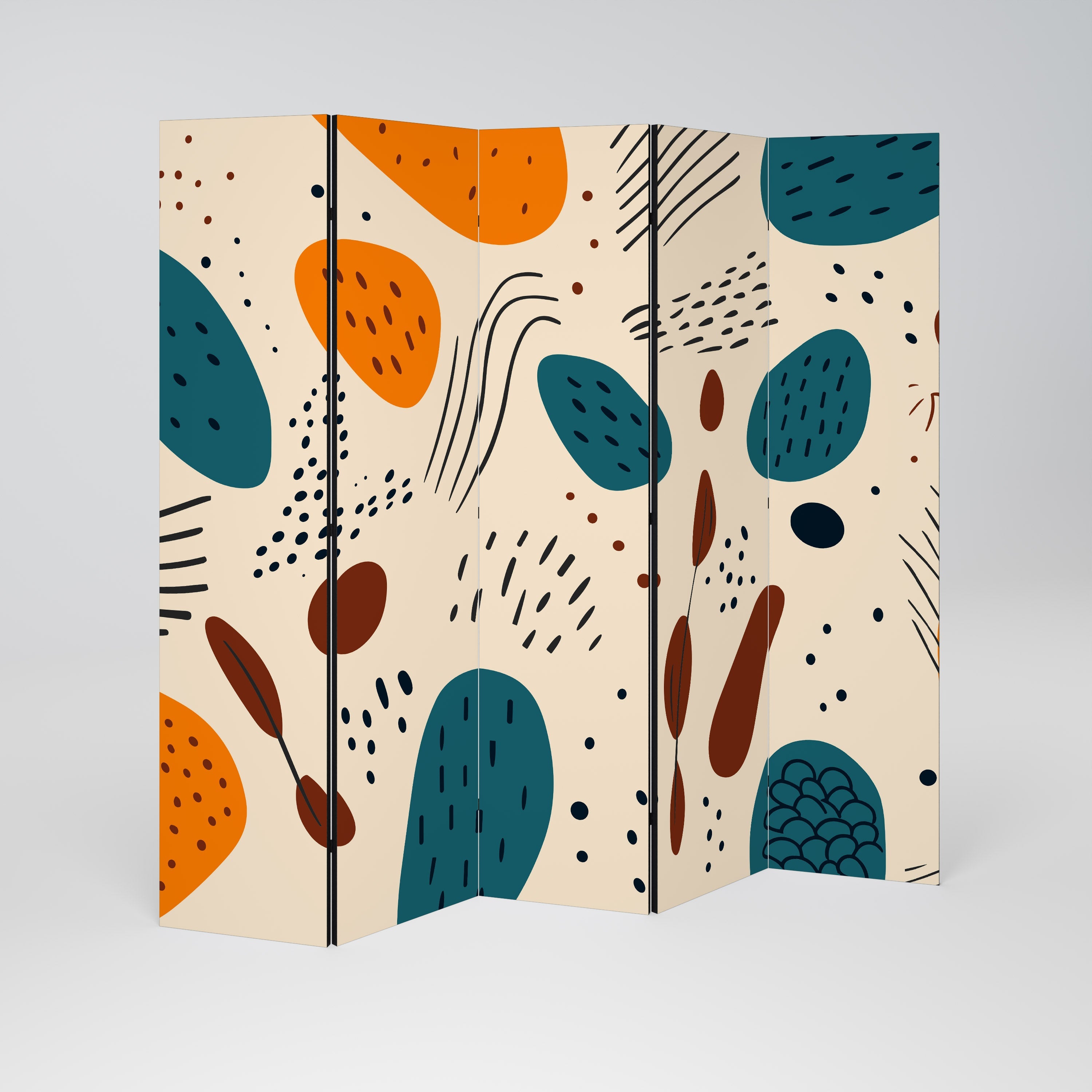 VIBRANT FRENZY Biombo Decorativo de 5 Painéis