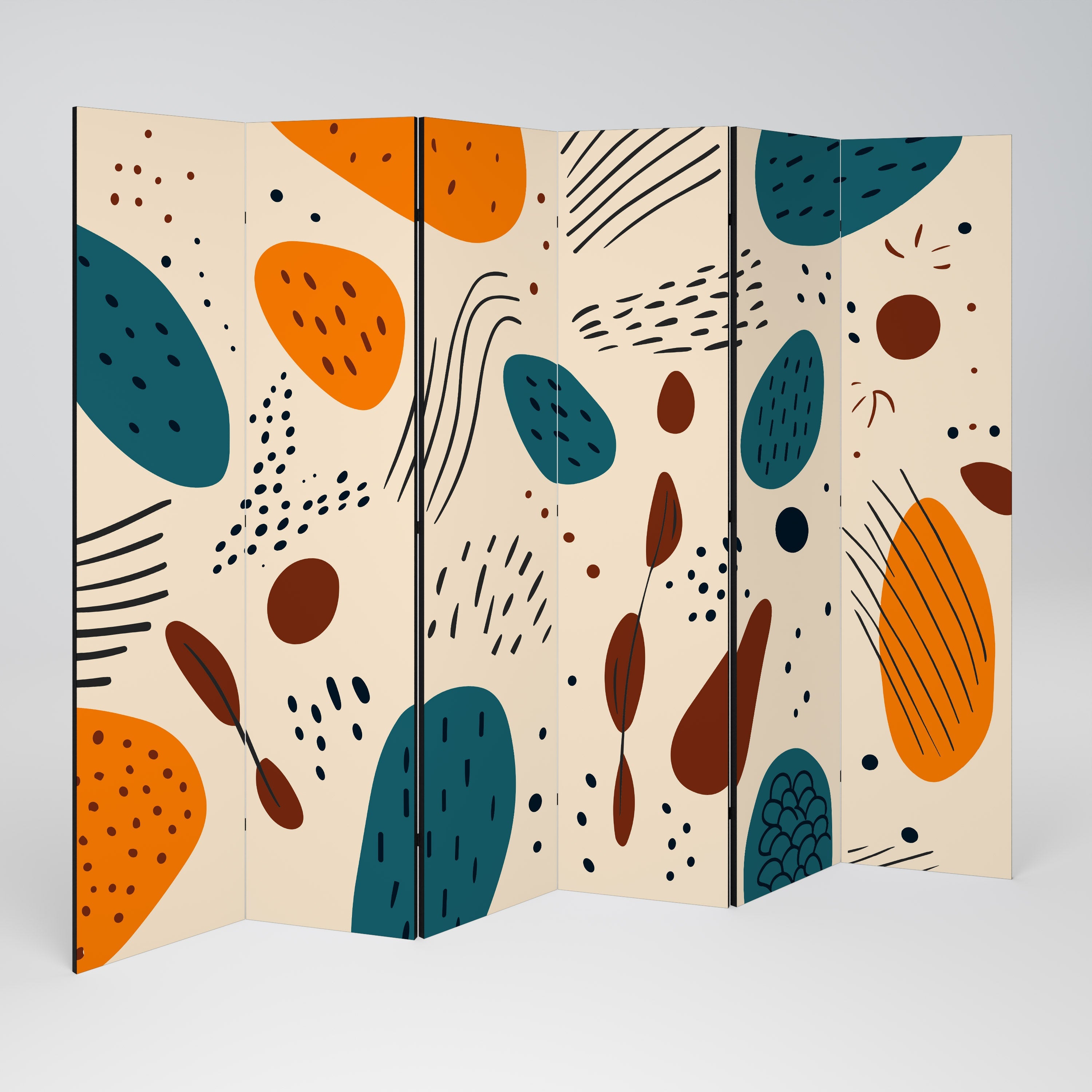 VIBRANT FRENZY Biombo Decorativo de 6 Painéis