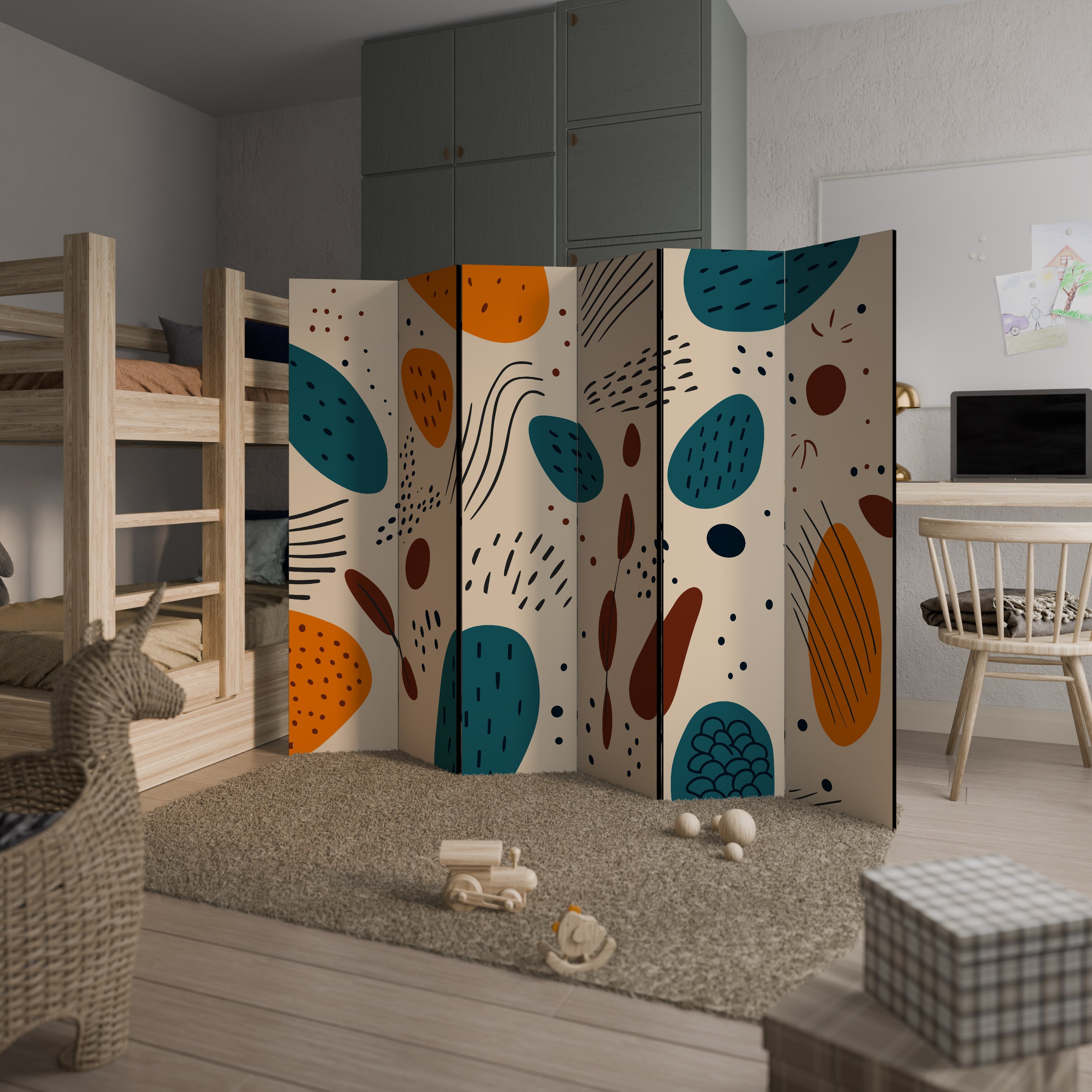 VIBRANT FRENZY Biombo de 6 Painéis