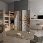 RAYS AND ROUNDELS 4-Panel Room Divider