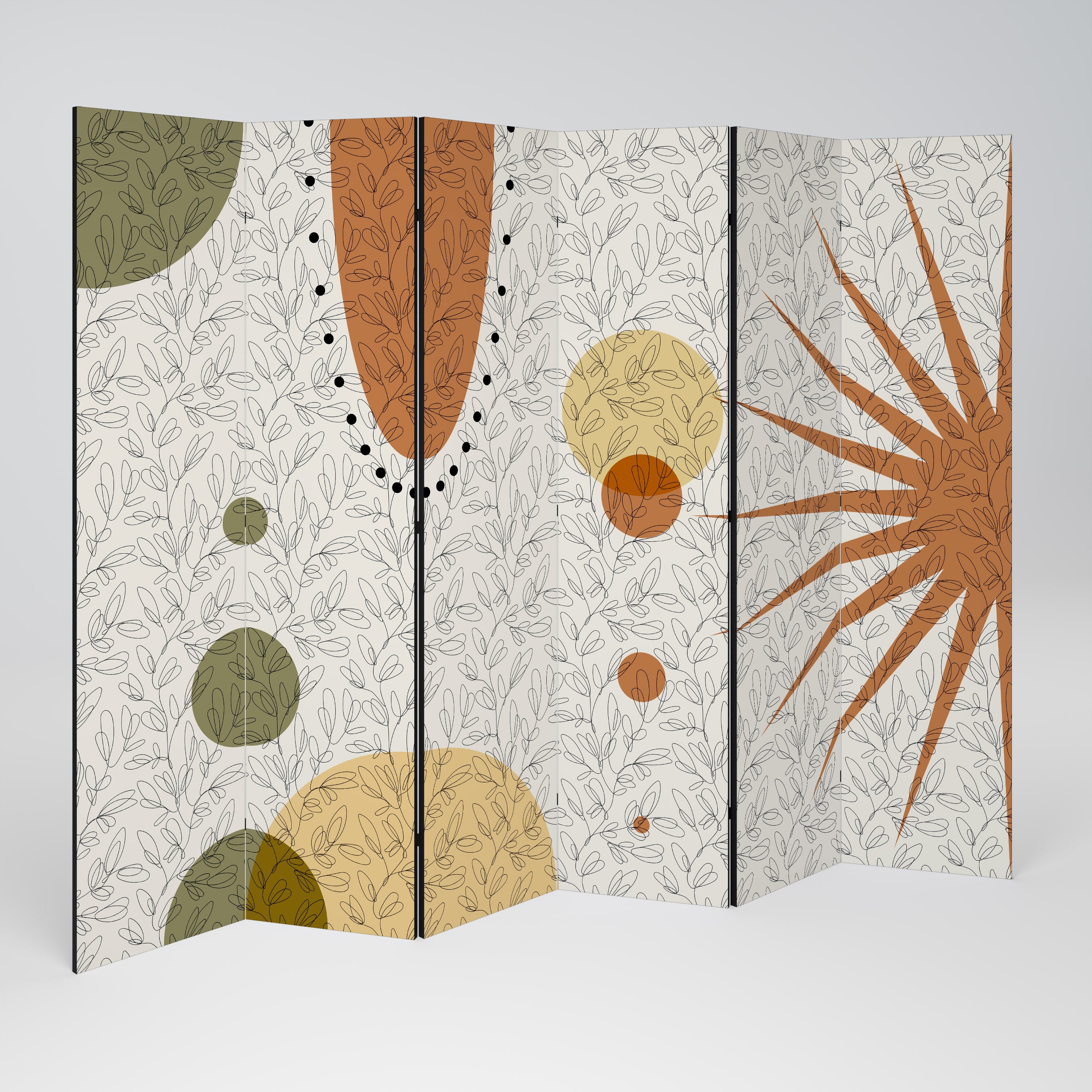 RAYS AND ROUNDELS Biombo de 6 Painéis