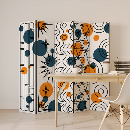 ABSTRACT SYMPHONY FLARE 5-Panel Room Divider