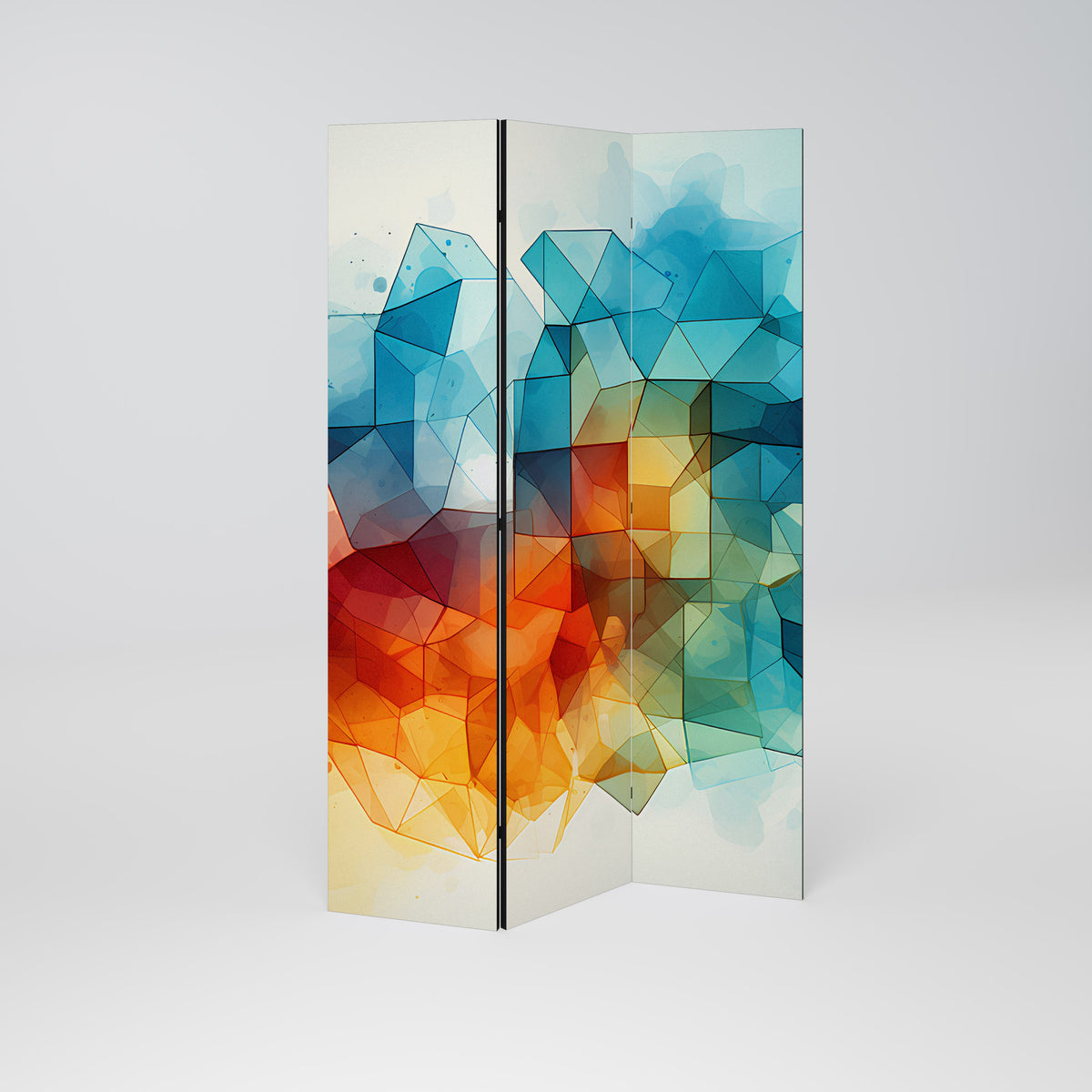 VIBRANT FACETS UNITE Biombo de 3 Painéis