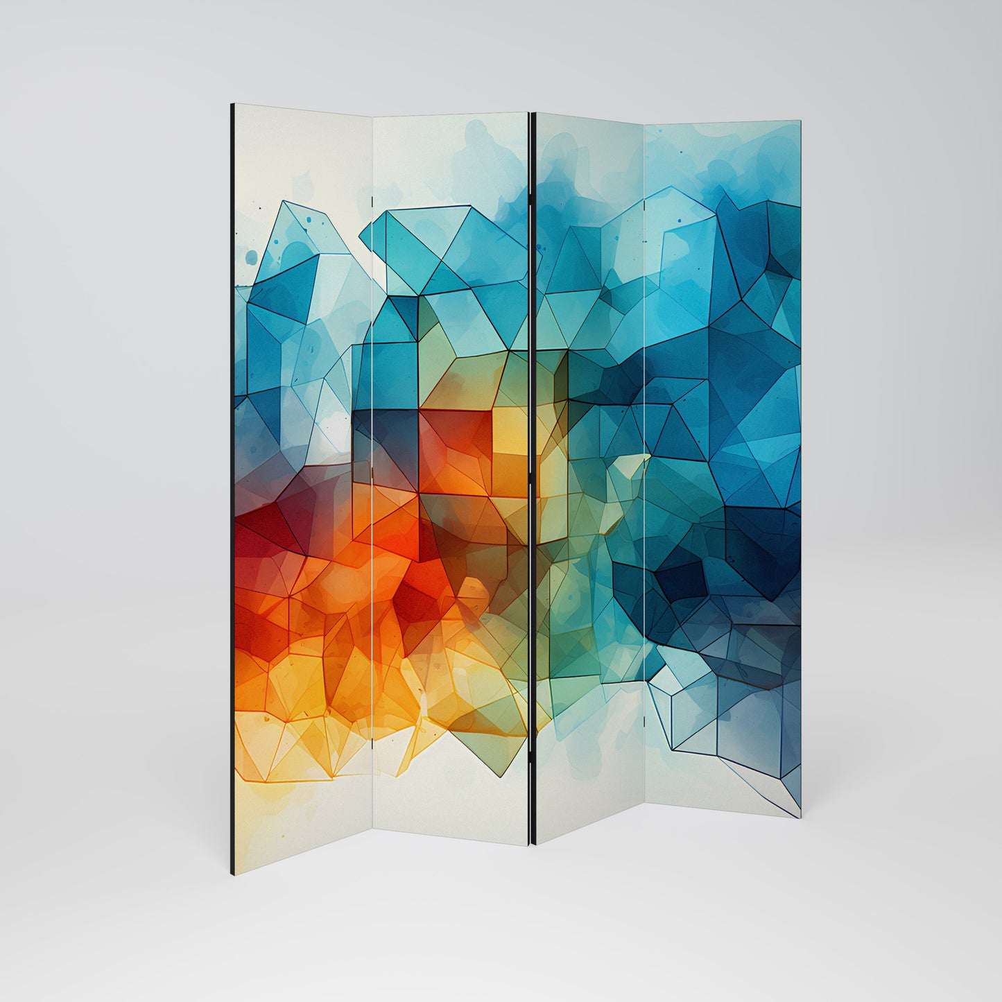 VIBRANT FACETS UNITE Biombo de 4 Painéis