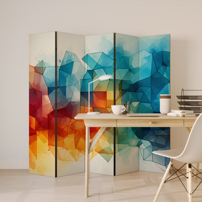 VIBRANT FACETS UNITE Biombo de 5 Painéis