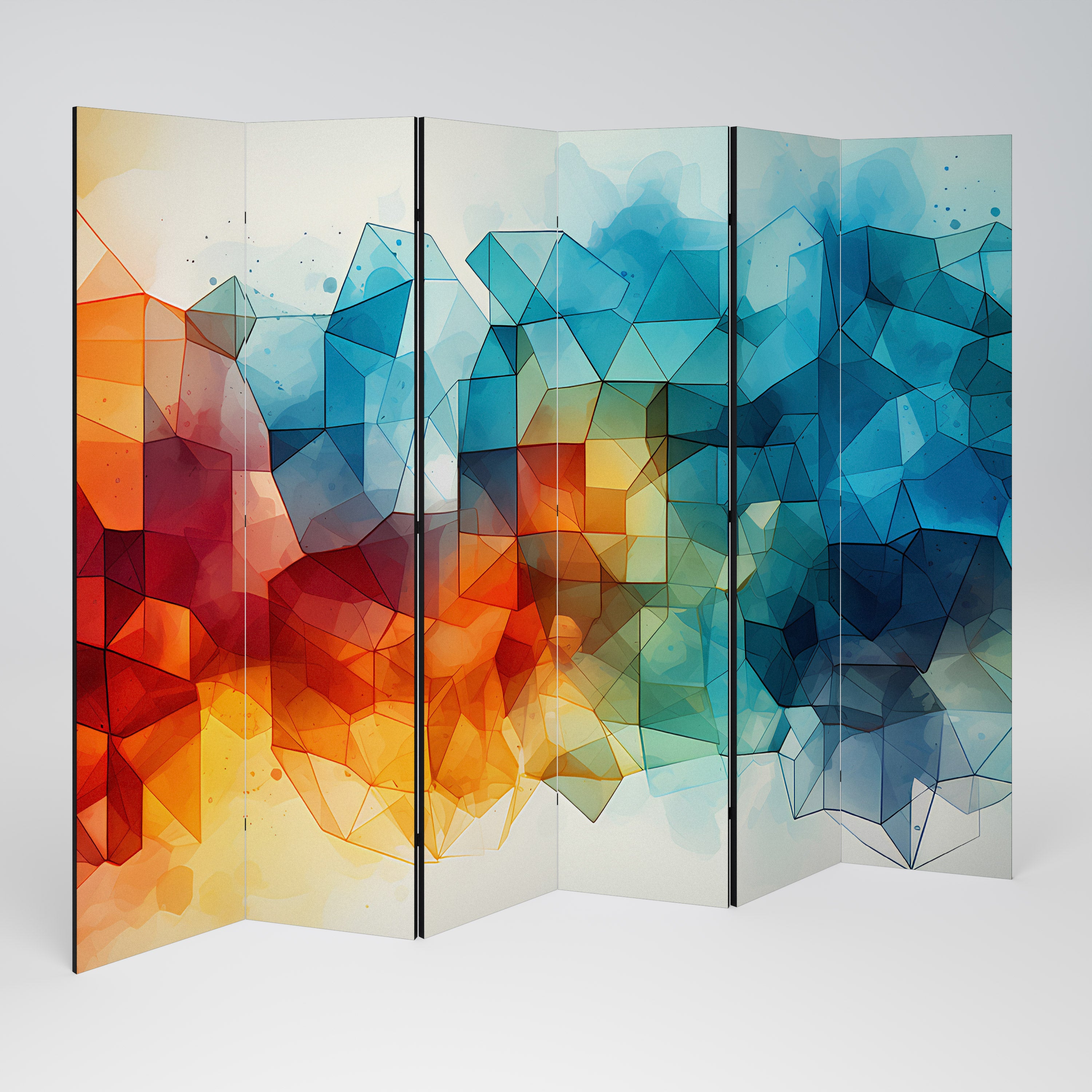 VIBRANT FACETS UNITE Biombo de 6 Painéis