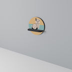 COFFEE PLEASURES Round Art Shelf In Black Finish