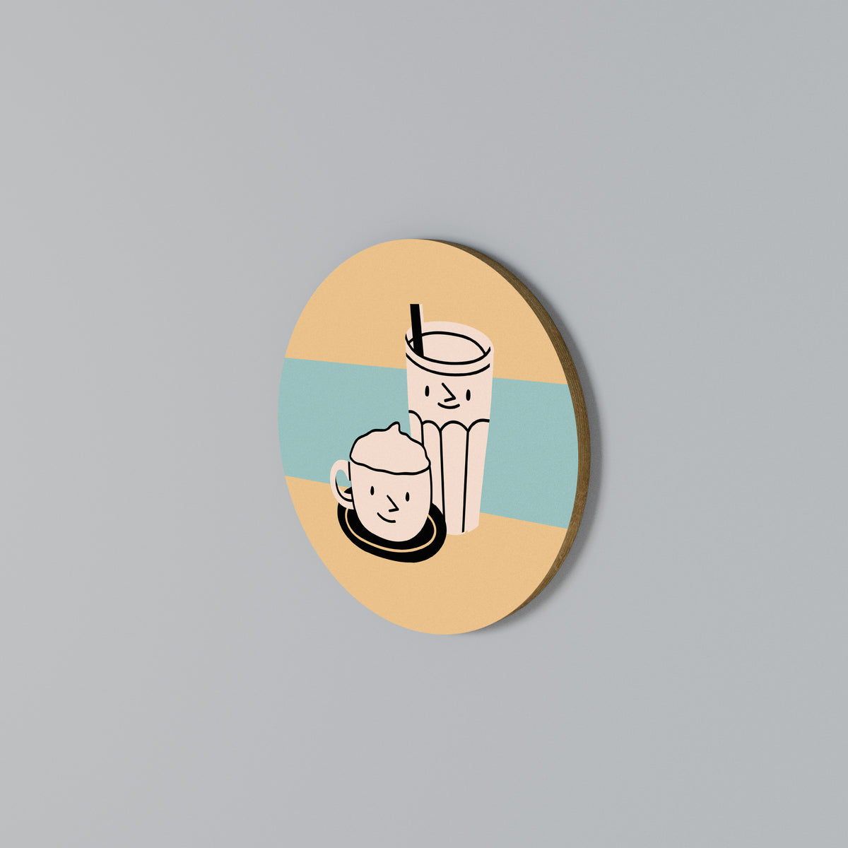 COFFEE PLEASURES Arte de Parede Redonda