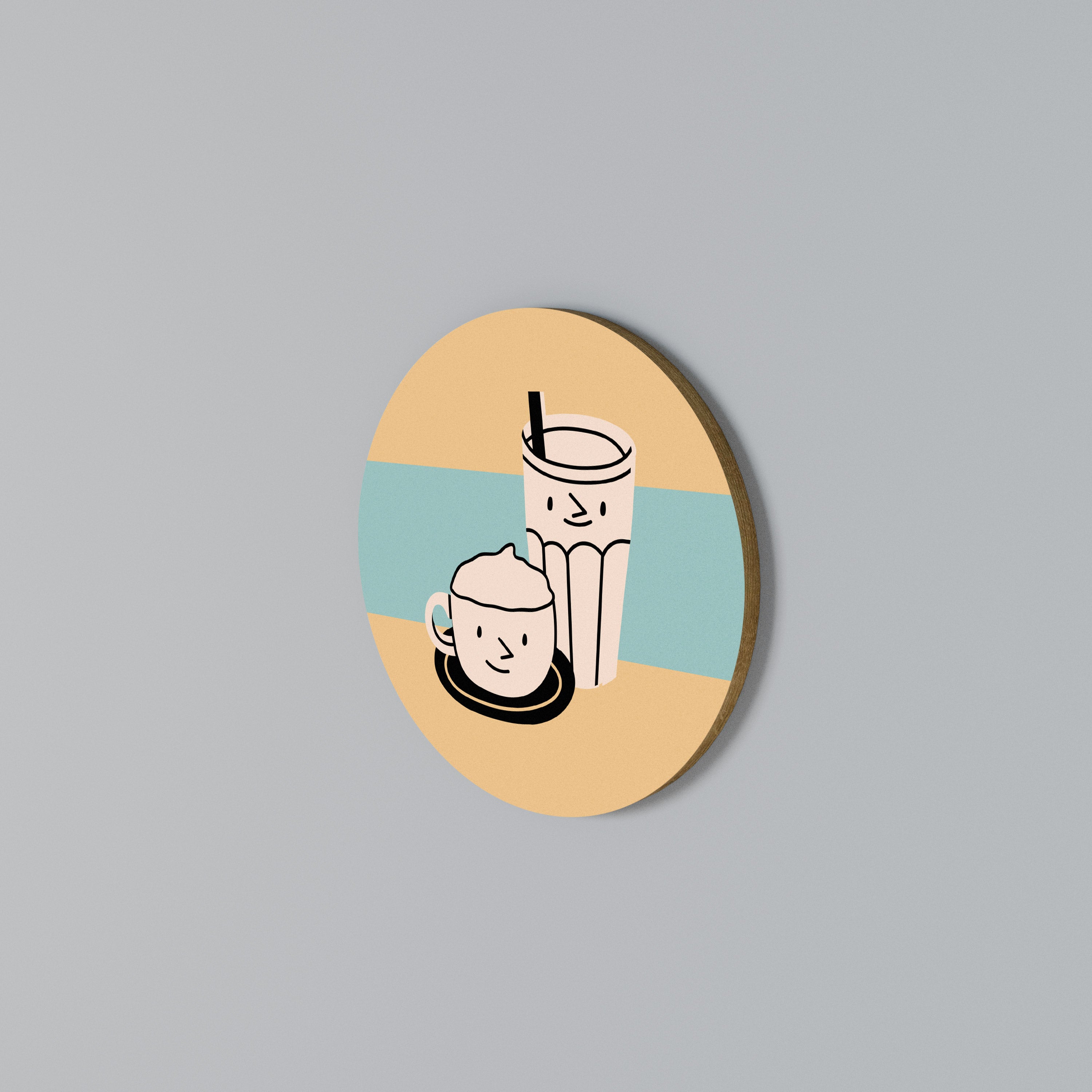 COFFEE PLEASURES Arte de Parede Redonda