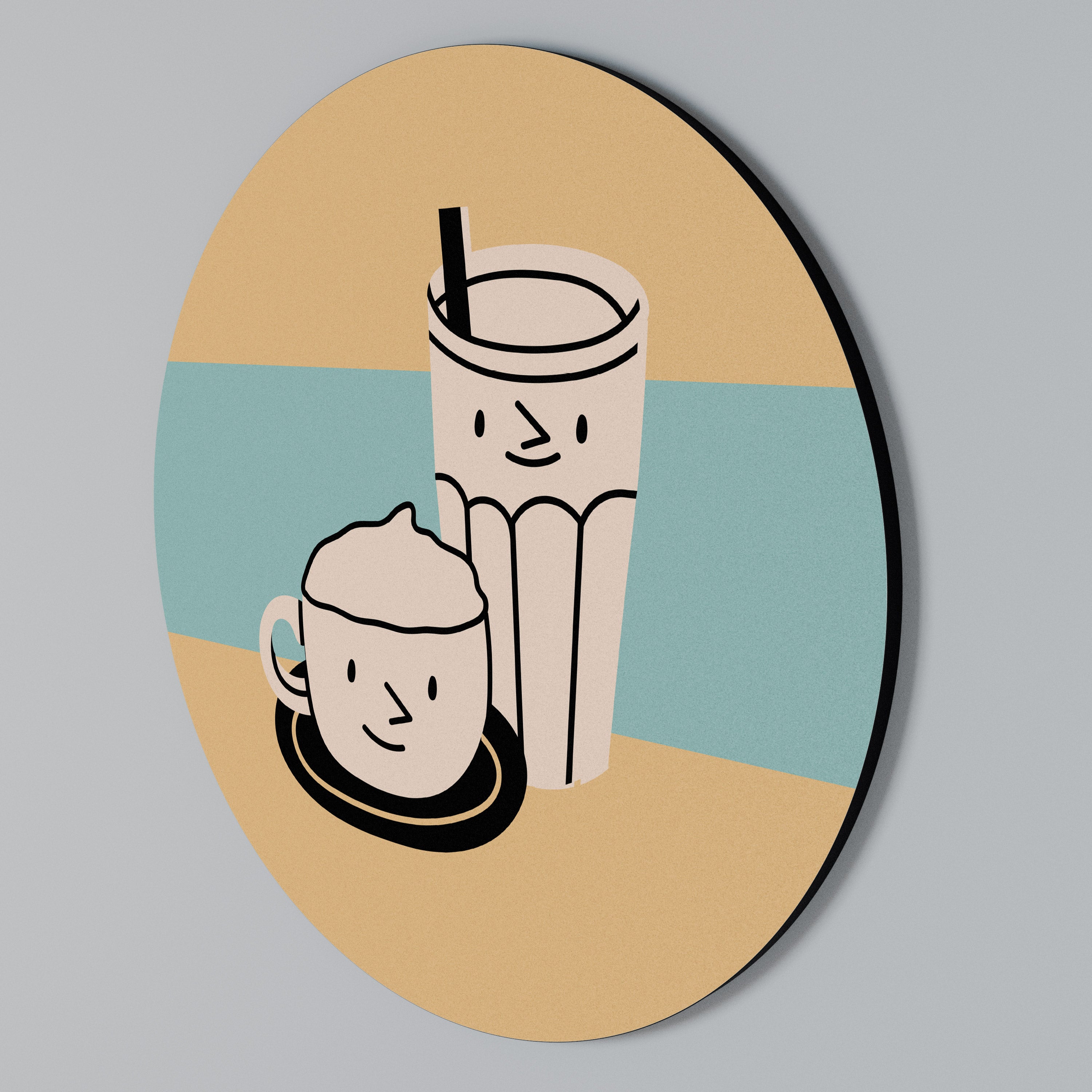 COFFEE PLEASURES Arte de Parede Redonda