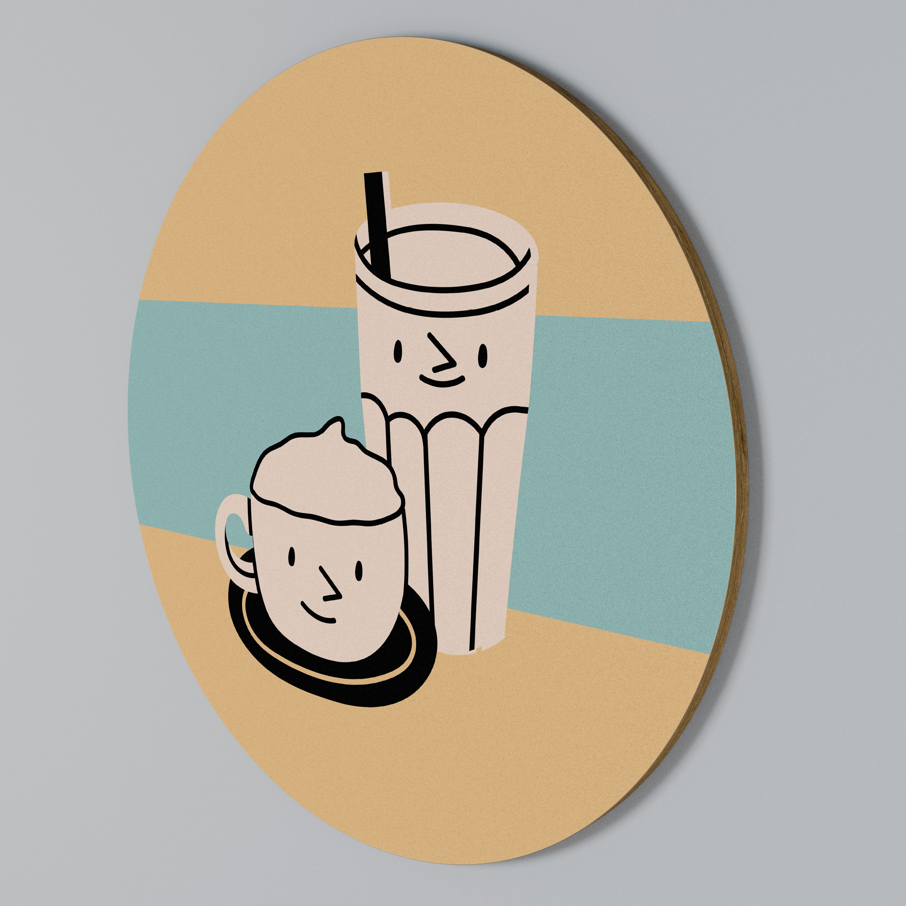 COFFEE PLEASURES Arte de Parede Redonda