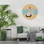 COFFEE PLEASURES Round Wall Art