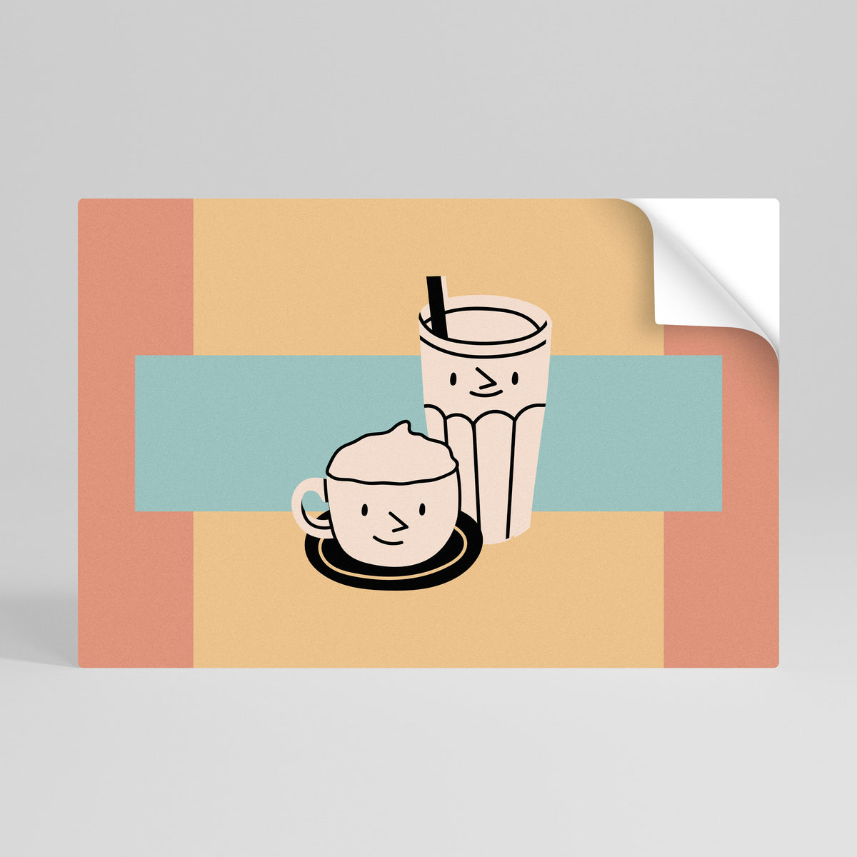 COFFEE PLEASURES Póster Autocolante Horizontal