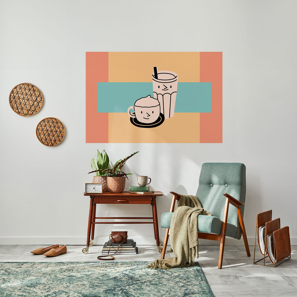 COFFEE PLEASURES Peel and Stick Horizontal Poster