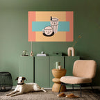 COFFEE PLEASURES Peel and Stick Horizontal Poster