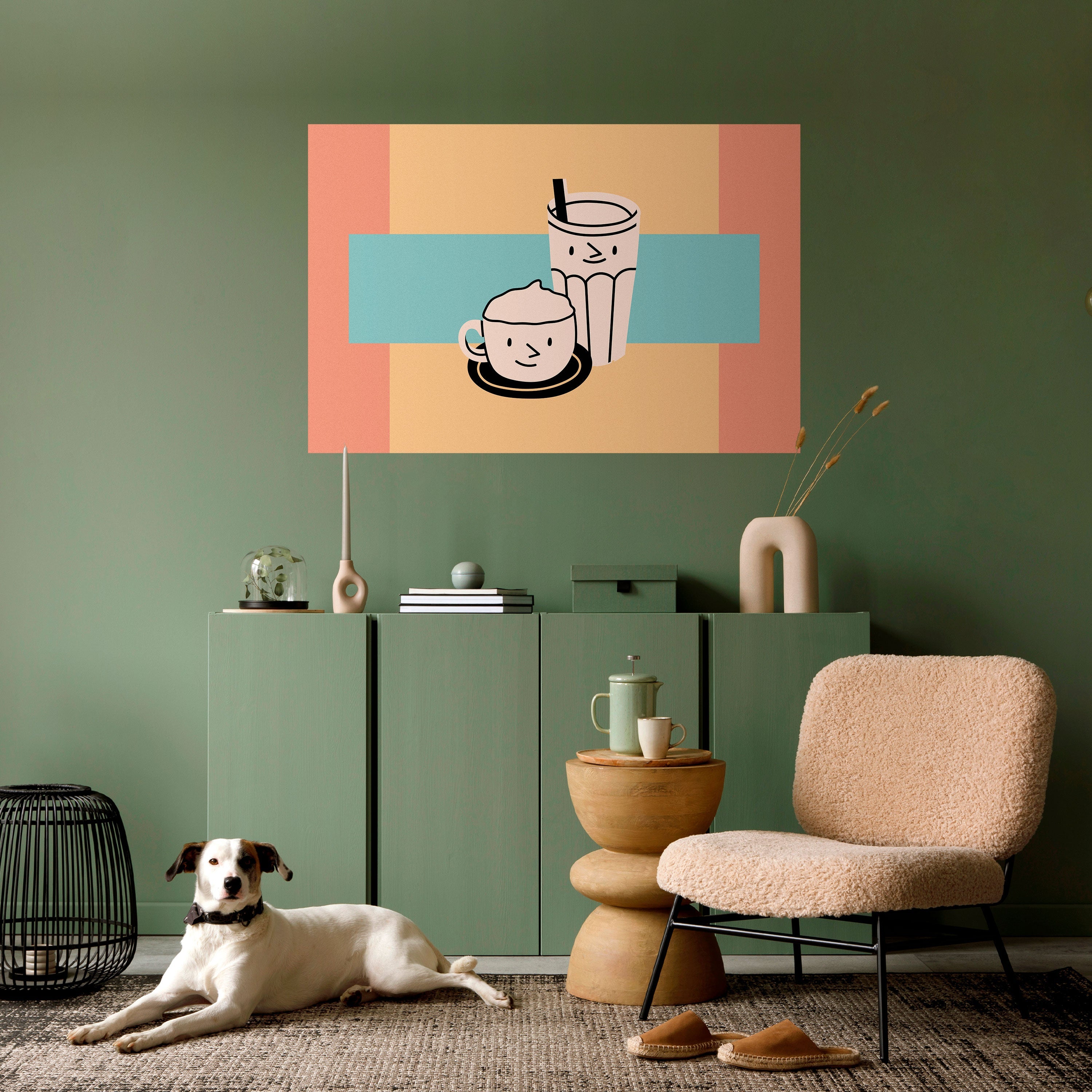 COFFEE PLEASURES Peel and Stick Horizontal Poster