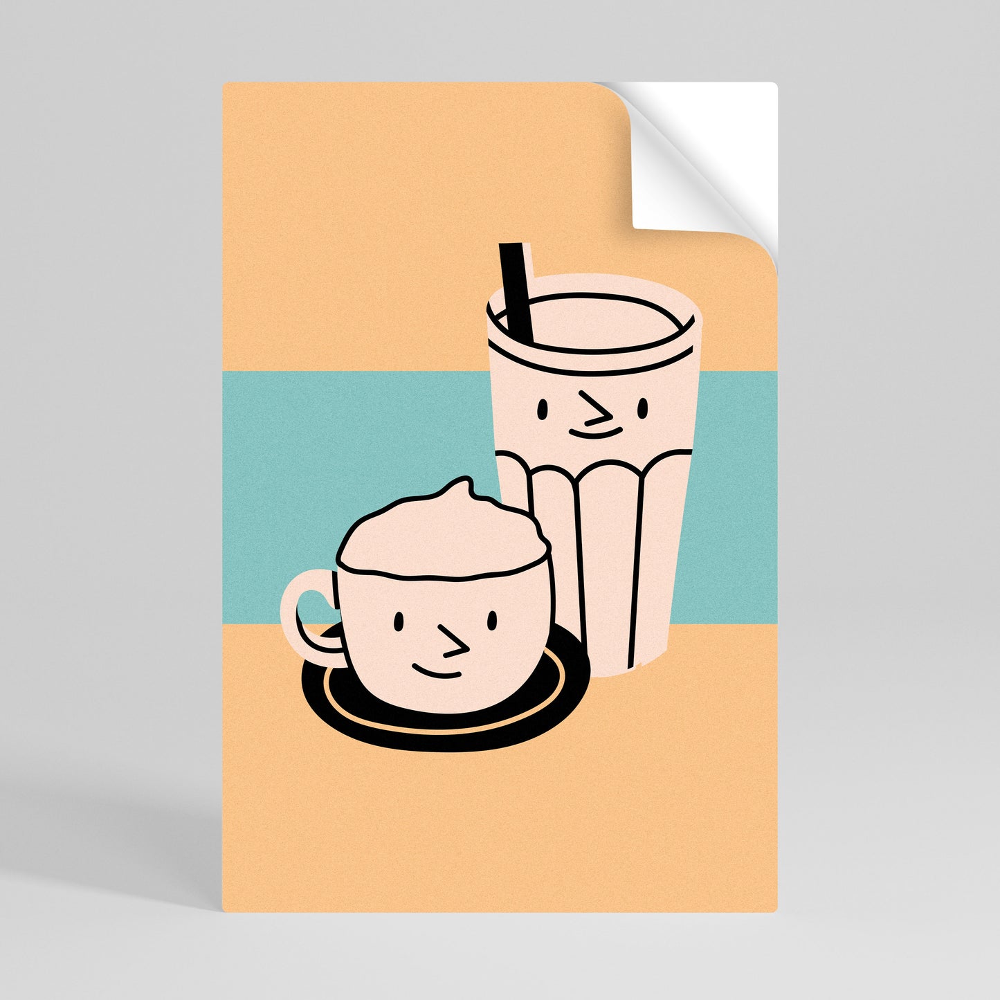 COFFEE PLEASURES Póster Autocolante Vertical