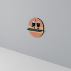 JOYFUL COFFEE Prateleira Oval Decorativa em Acabamento Preto