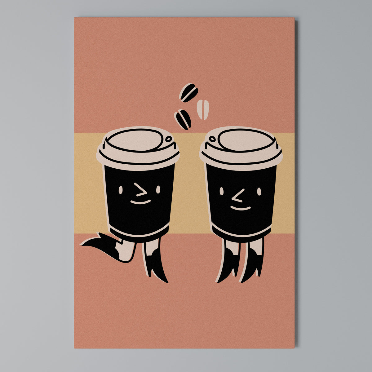 JOYFUL COFFEE Quadro em tela vertical