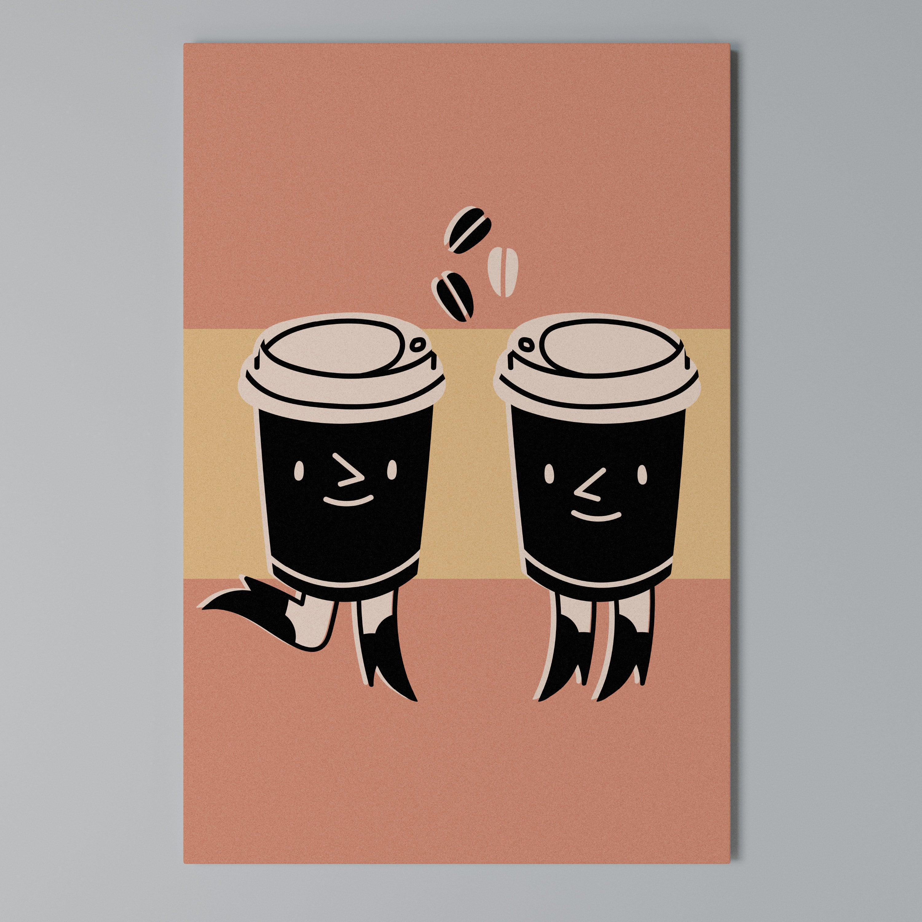JOYFUL COFFEE Quadro em tela vertical