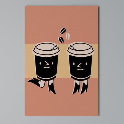 JOYFUL COFFEE Quadro em tela vertical