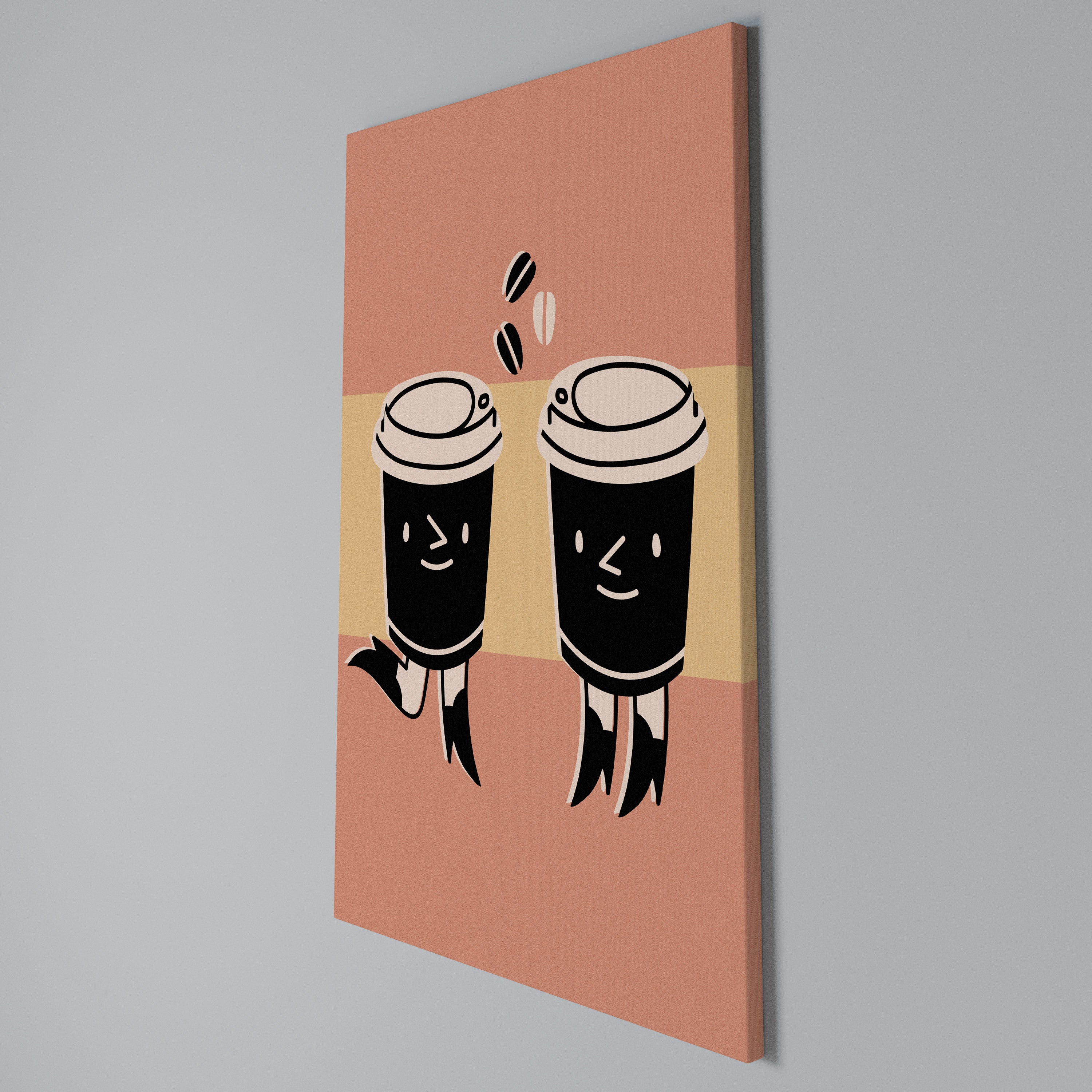 JOYFUL COFFEE Quadro em tela vertical