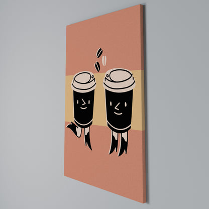 JOYFUL COFFEE Quadro em tela vertical