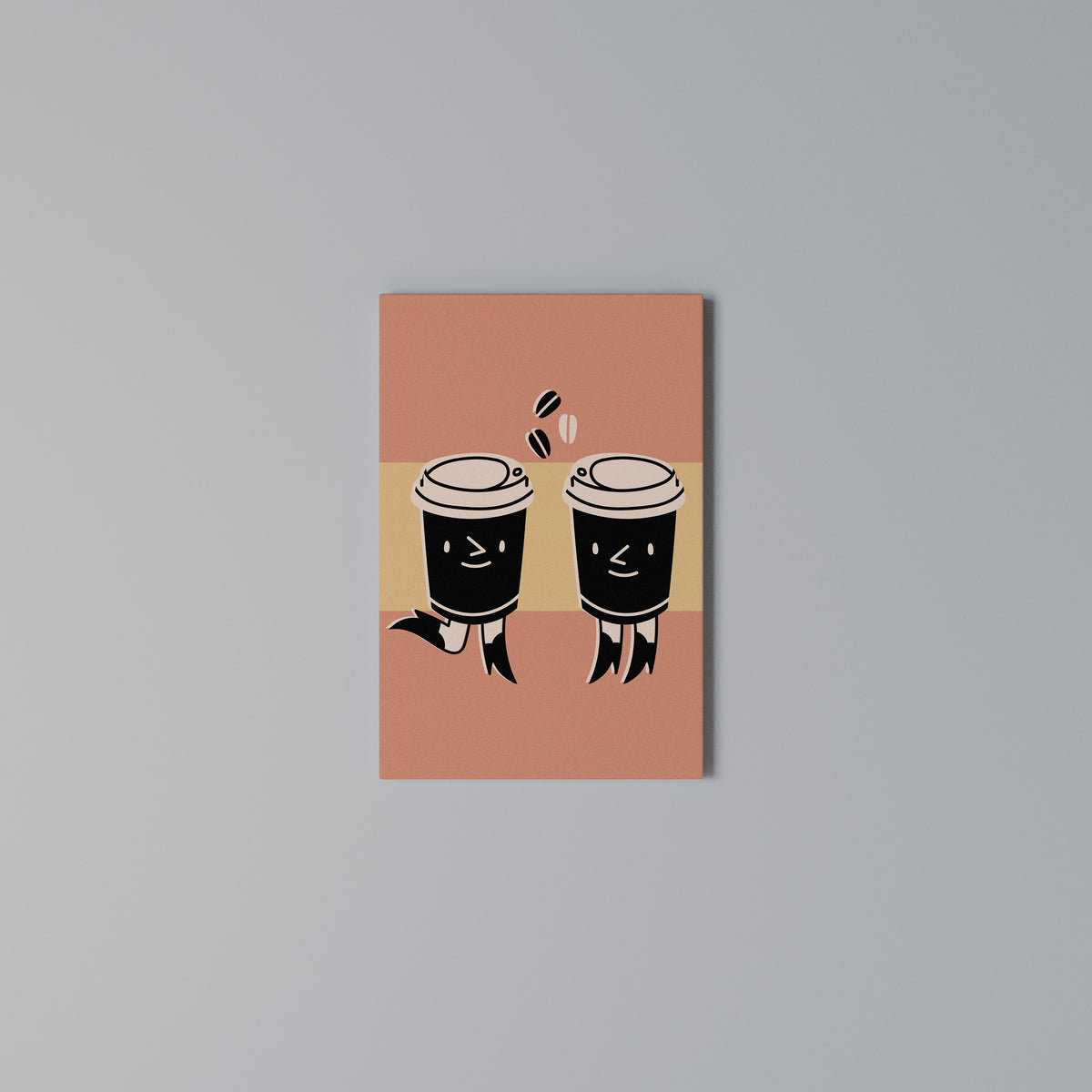 JOYFUL COFFEE Quadro em tela vertical