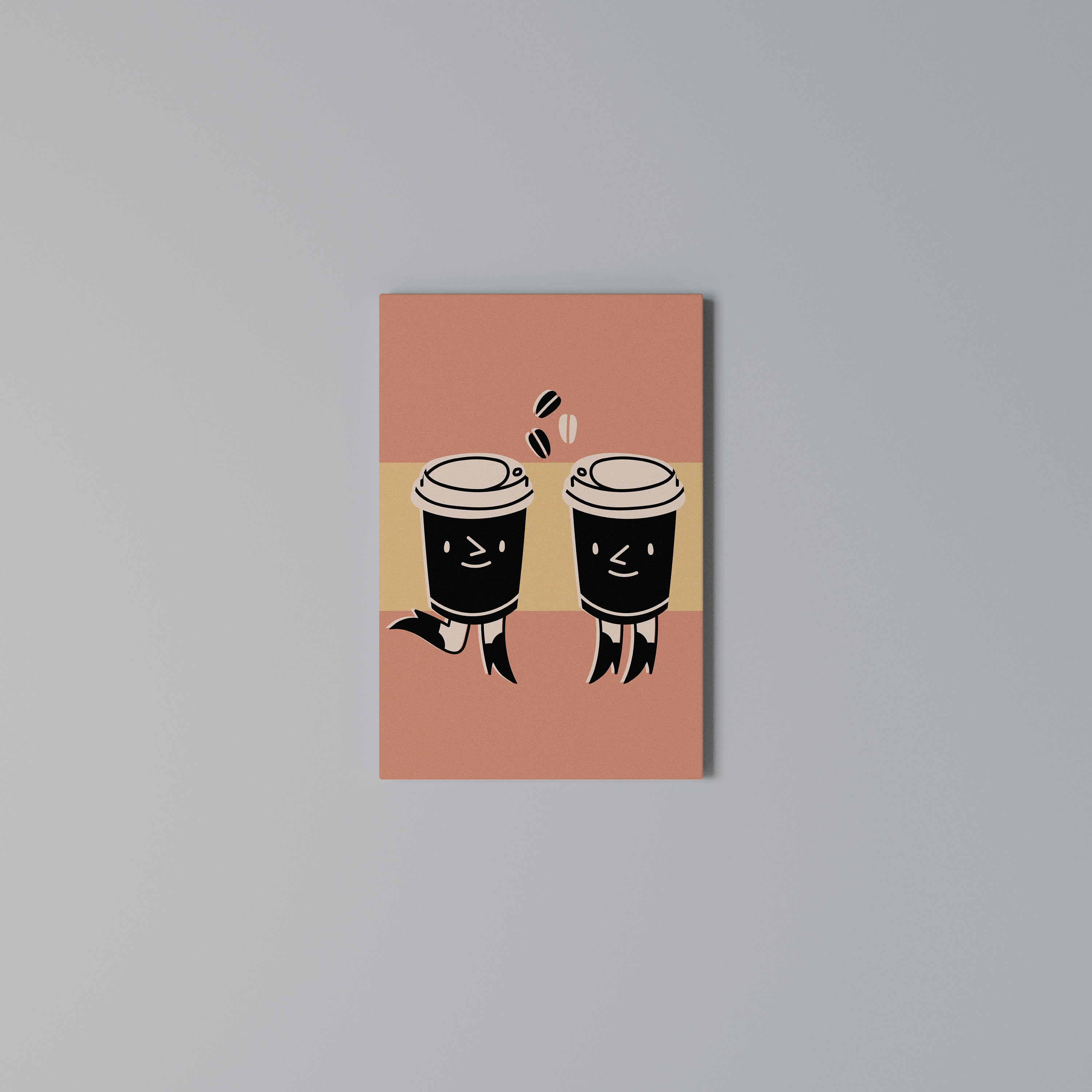 JOYFUL COFFEE Quadro em tela vertical