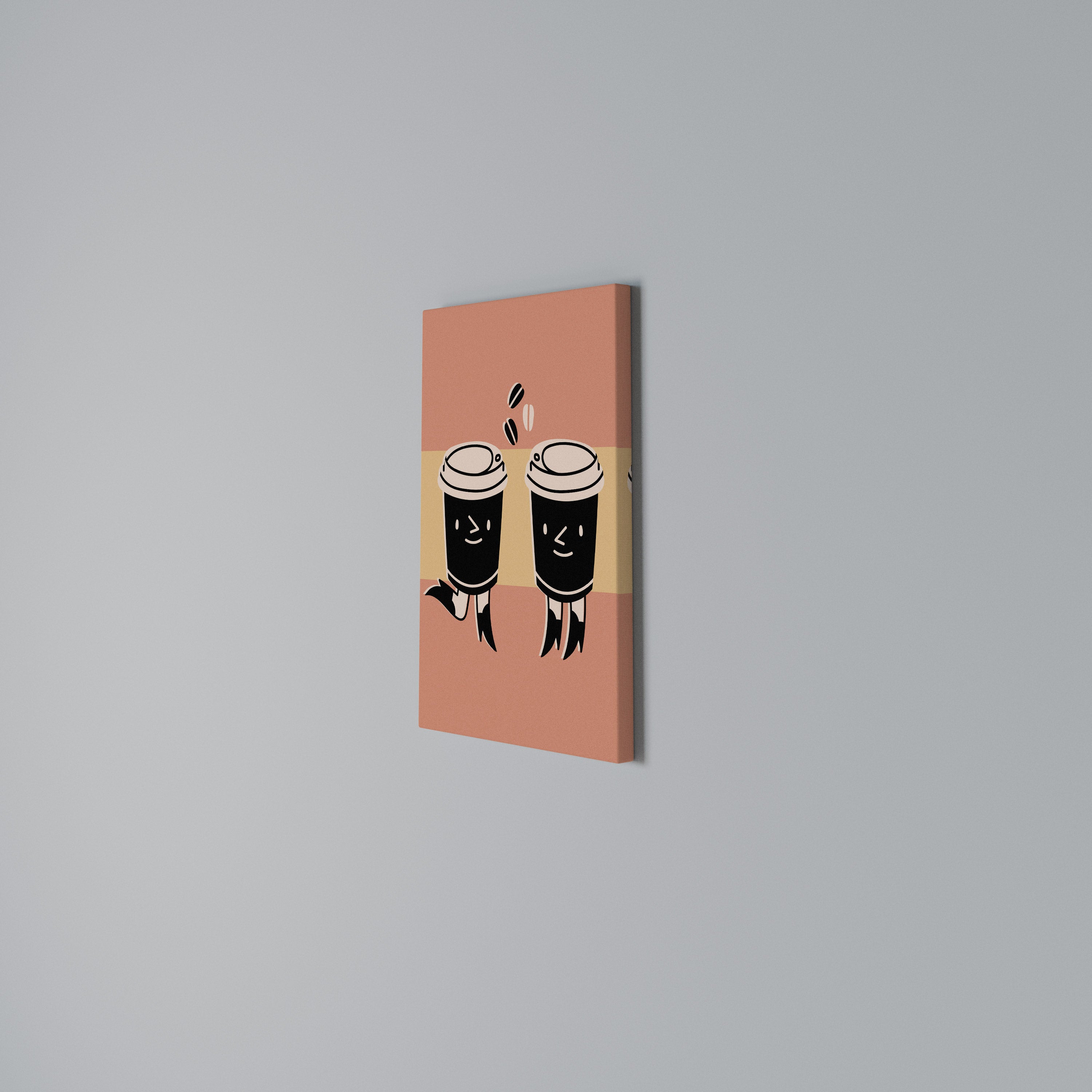 JOYFUL COFFEE Quadro em tela vertical