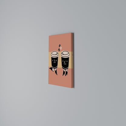 JOYFUL COFFEE Quadro em tela vertical