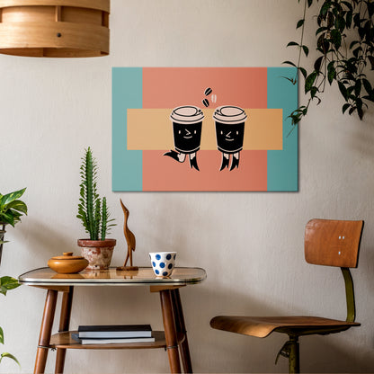 JOYFUL COFFEE Horizontal Canvas Print