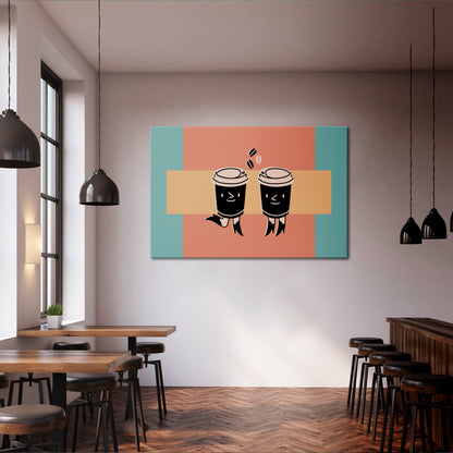 JOYFUL COFFEE Horizontal Canvas Print