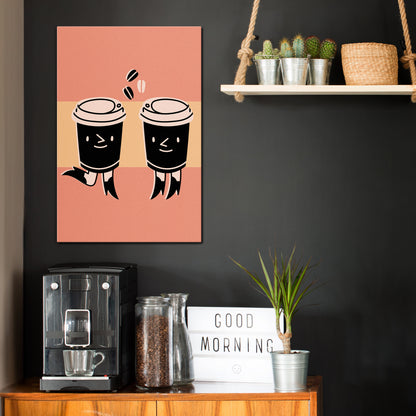 JOYFUL COFFEE Quadro em tela vertical