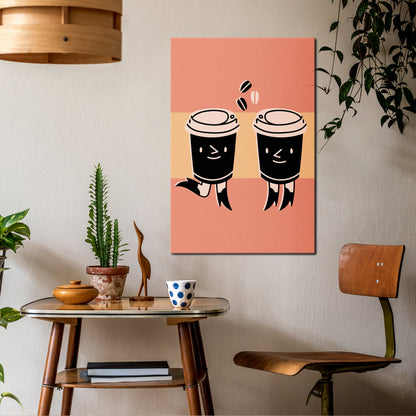 JOYFUL COFFEE Quadro em tela vertical