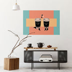 JOYFUL COFFEE Peel and Stick Horizontal Poster