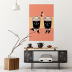 JOYFUL COFFEE Peel and Stick Vertical Poster
