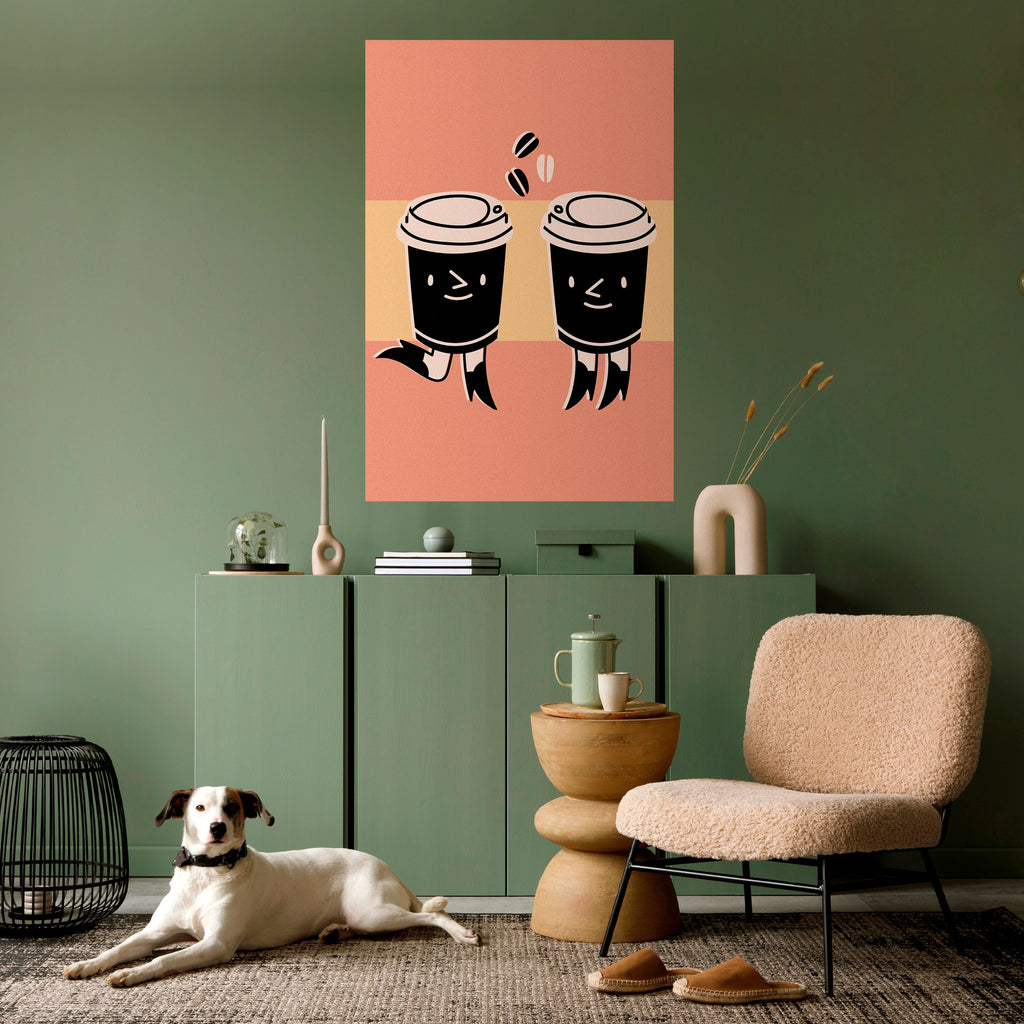 JOYFUL COFFEE Peel and Stick Vertical Poster