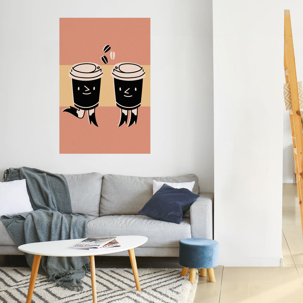 JOYFUL COFFEE Peel and Stick Vertical Poster
